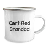 Funny Grandad Camping Mug Gifts from Men to Grandad for Graduation, Certified Grandad Quote, 12 oz Stainless Steel with Enamel Finish - Image 2